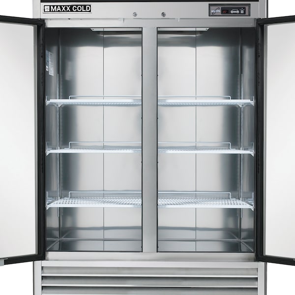 Maxx Cold Refrigerator 49 cu.ft., DBL Door, Comm. Upright, Stainless Int and Ext - MCR-49FD