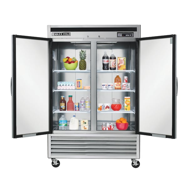 Maxx Cold Refrigerator 49 cu.ft., DBL Door, Comm. Upright, Stainless Int and Ext - MCR-49FD