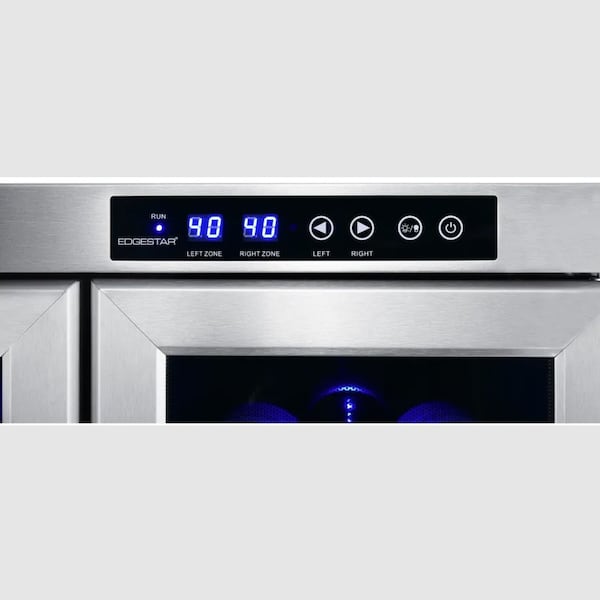 Edgestar 24 Inch Wide 36 Bottle BuiltIn Wine Cooler with Dual Cooling Zones and French Doors - CWR362FD