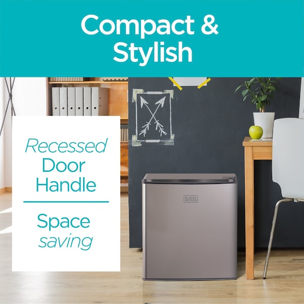 Black & Decker Compact Refrigerator Energy Star Single Door Mini Fridge with Freezer, 1.7 Cubic Ft., VCM - BCRK17V