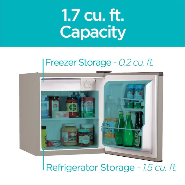 Black & Decker Compact Refrigerator Energy Star Single Door Mini Fridge with Freezer, 1.7 Cubic Ft., VCM - BCRK17V