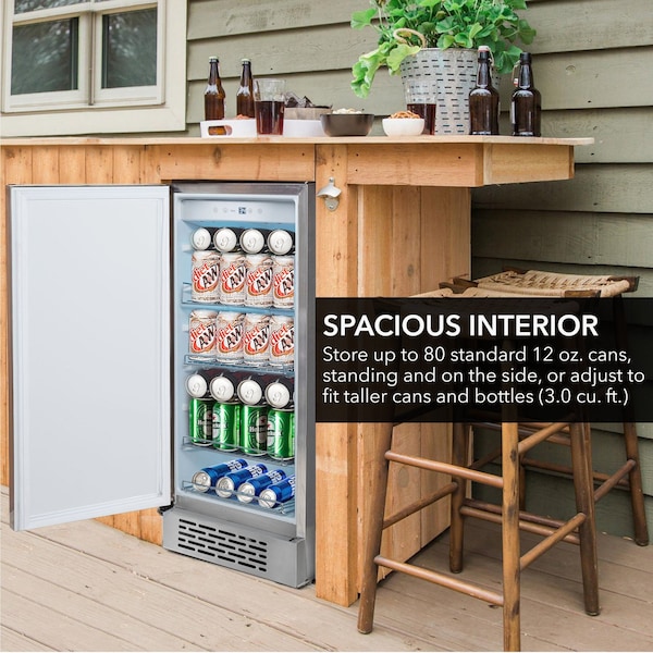 Whynter Whynter BOR-326FS Energy Star Stainless Steel 3.0 cu. ft. Indoor/Outdoor Beverage Refrigerator - BOR-326FS