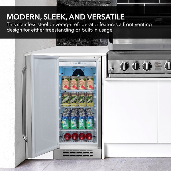 Whynter Whynter BOR-326FS Energy Star Stainless Steel 3.0 cu. ft. Indoor/Outdoor Beverage Refrigerator - BOR-326FS