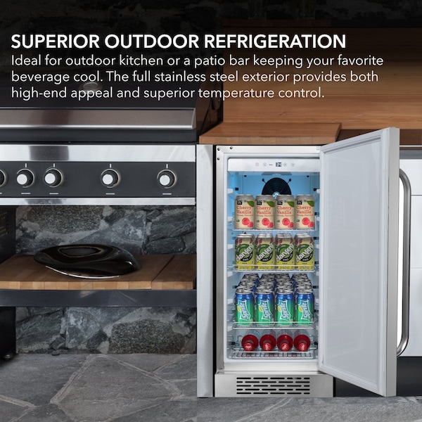 Whynter Whynter BOR-326FS Energy Star Stainless Steel 3.0 cu. ft. Indoor/Outdoor Beverage Refrigerator - BOR-326FS