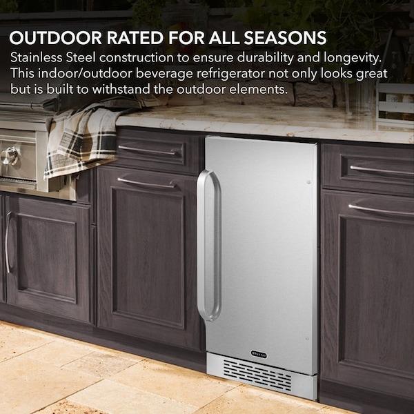 Whynter Whynter BOR-326FS Energy Star Stainless Steel 3.0 cu. ft. Indoor/Outdoor Beverage Refrigerator - BOR-326FS