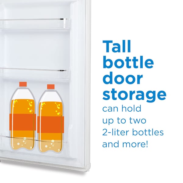 Commercial Cool 4.4 Cu. Ft. Refrigerator, Retro Fridge With Chrome Plate Handle, All-Refrigerator, White - CCRR4ALW