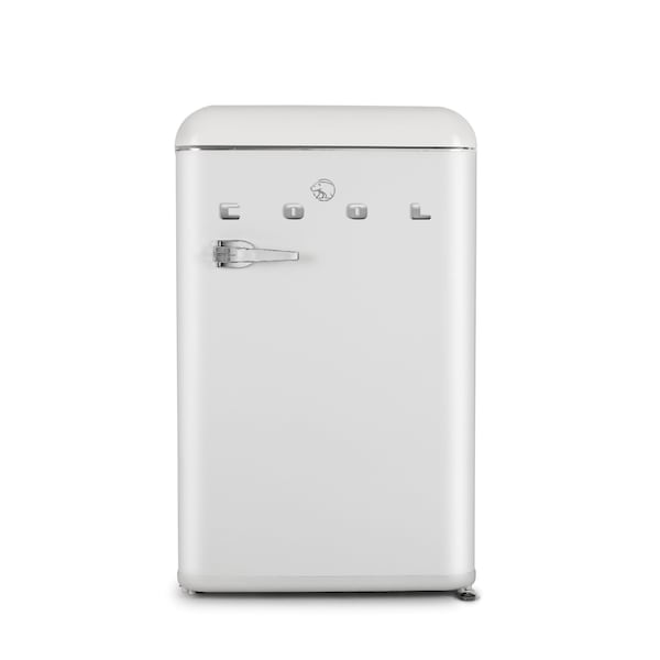 Commercial Cool 4.4 Cu. Ft. Refrigerator, Retro Fridge With Chrome Plate Handle, All-Refrigerator, White - CCRR4ALW
