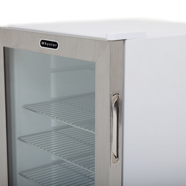 Whynter Beverage Refrigerator With Lock, Stainless Steel 90 Can Capacity - BR-091WS