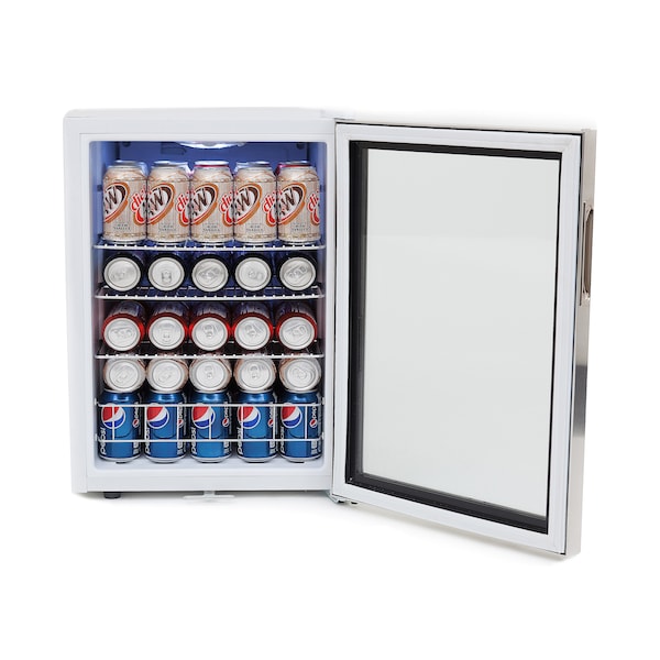 Whynter Beverage Refrigerator With Lock, Stainless Steel 90 Can Capacity - BR-091WS
