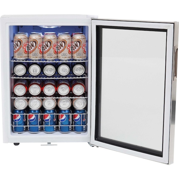 Whynter Beverage Refrigerator With Lock, Stainless Steel 90 Can Capacity - BR-091WS