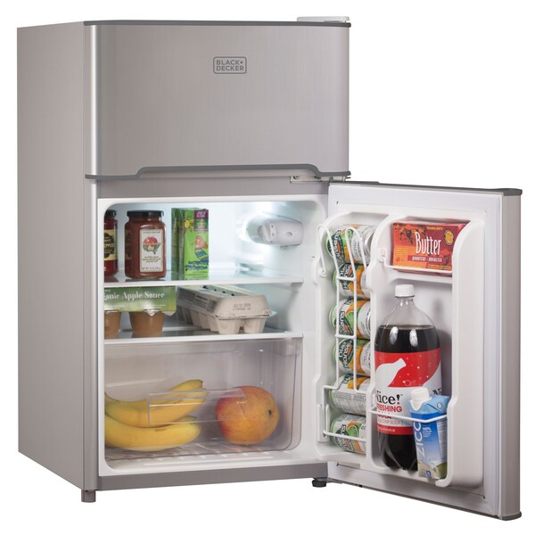 Black & Decker 2 Door Mini Fridge with Separate True Freezer, 1 Cubic Feet, VCM - BCRDK32V