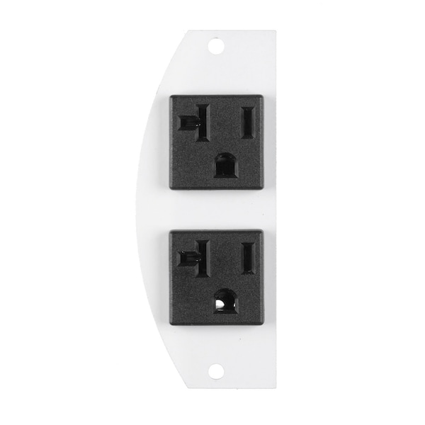 Hubbell Wiring Device-Kellems Recessed 8" Series, Sub Plate, Perimeter, (2) 20A Pre-Wired Receptacles, 1 Circuit, 18" Leads - S1R8PSPZ
