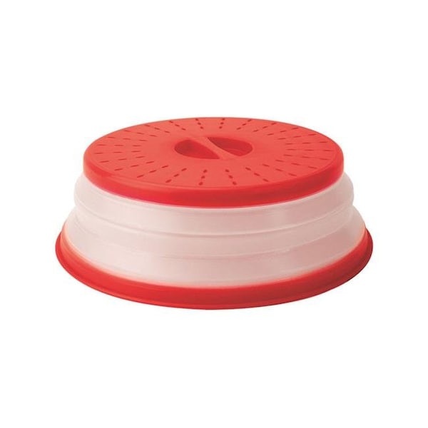Razoredge Collapsible Microwave Food Cover  Plastic & Metal - Red & White - pack of 6 - RA148006