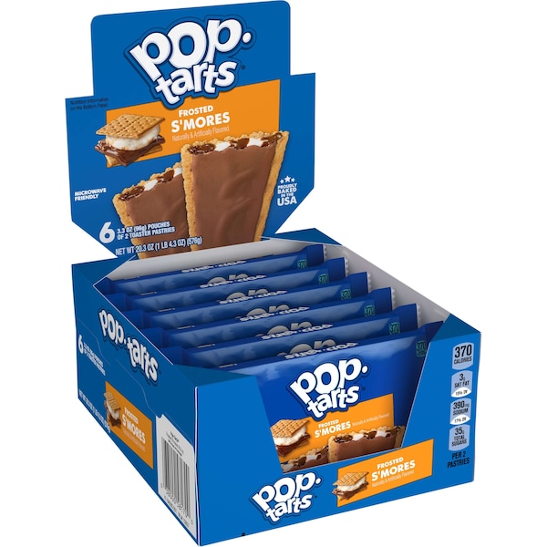 Kelloggs Pop-Tarts Frosted Open & Fold Display S'Mores Pastel 2 Piezas, PK72 - 3800022371

**Nota:** No estoy seguro de cómo traducir "pastry" en este contexto, por lo que lo traduje como "pastel".