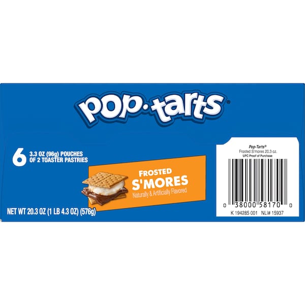 Kelloggs Pop-Tarts Frosted Open & Fold Display S'Mores Pastel 2 Piezas, PK72 - 3800022371

**Nota:** No estoy seguro de cómo traducir "pastry" en este contexto, por lo que lo traduje como "pastel".