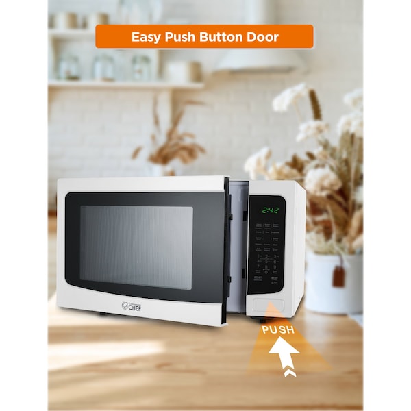 Commercial Chef 1.6 Cu. Ft. Countertop Microwave with Touch Controls & Digital Display, White Microwave - CHM16MW6