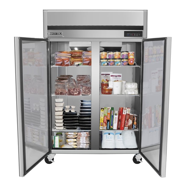 Maxx Cold Reach-In Freezer, Double Door, Top Mount 42.8 CUFT - MCFT-49FD
