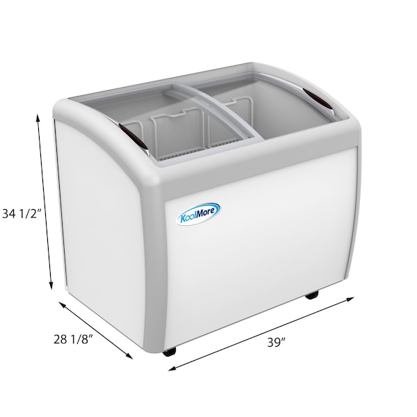 Koolmore Commercial Ice Cream Freezer Display Case, Glass Top Chest Freezer with 3 Storage Baskets - MCF-9C