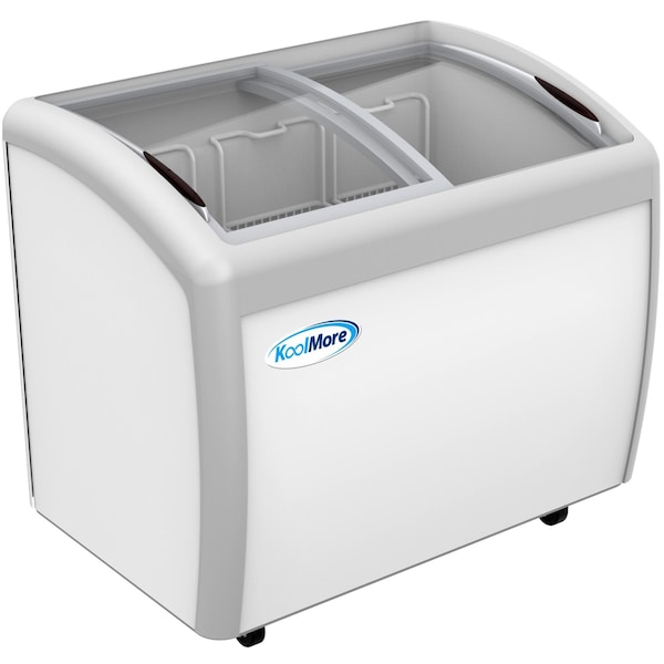Koolmore Commercial Ice Cream Freezer Display Case, Glass Top Chest Freezer with 3 Storage Baskets - MCF-9C
