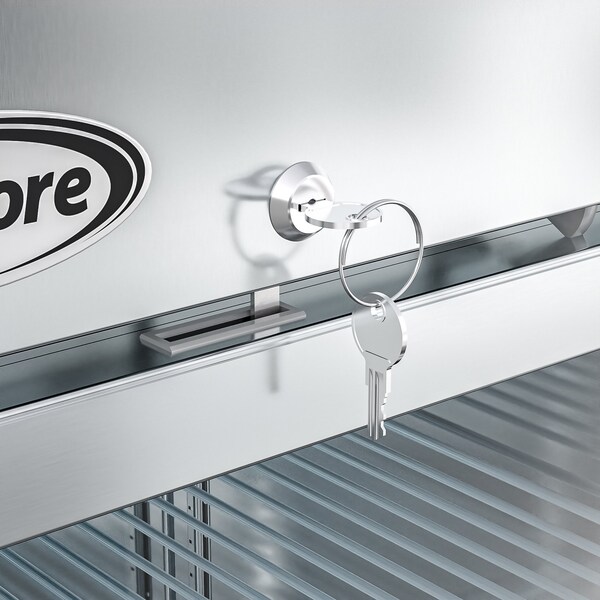 Koolmore Stainless-Steel Upright Freezer w/Reach-In Self-Close Glass Door, 3 Storage Shelves - RIF-1D-GD