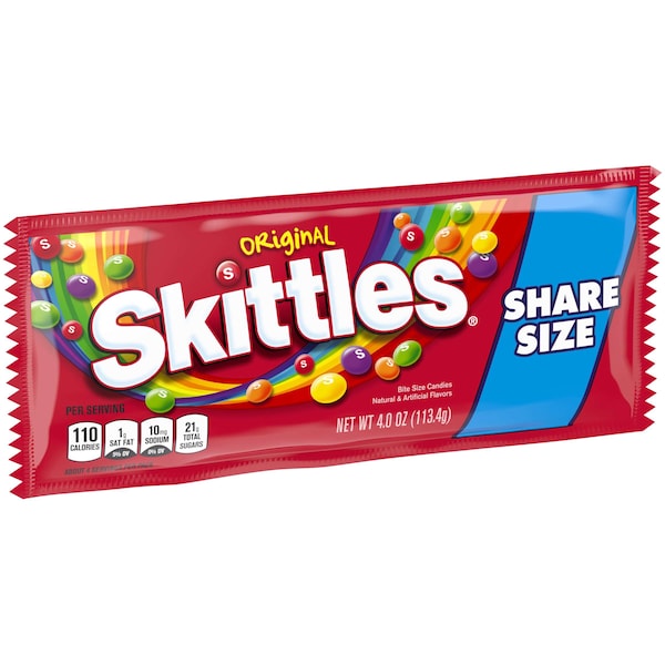 Skittles Skittles Tear N Share Original Candy 4 oz., PK144 - 108297 

Skittles Skittles Tear N Share Original Candy 4 oz., PK144 - 108297