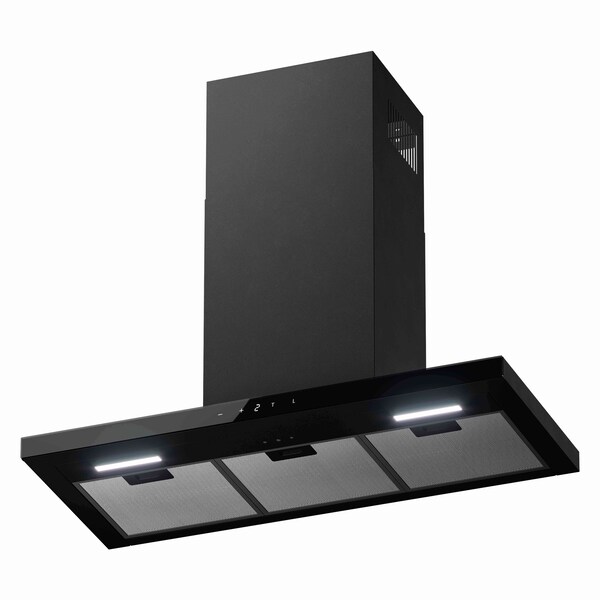 Distinct Kitchen And Bath Quatro Slim 36" 489 CFM Convertible Wall Mount Range Hood with Mesh Filter and Light - Quatro Slim 36 B