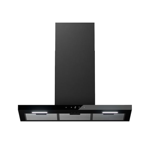 Distinct Kitchen And Bath Quatro Slim 36" 489 CFM Convertible Wall Mount Range Hood with Mesh Filter and Light - Quatro Slim 36 B