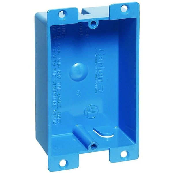 Carlon Outlet Box, 1-Gang, PVC, Blue - B108R-UPC