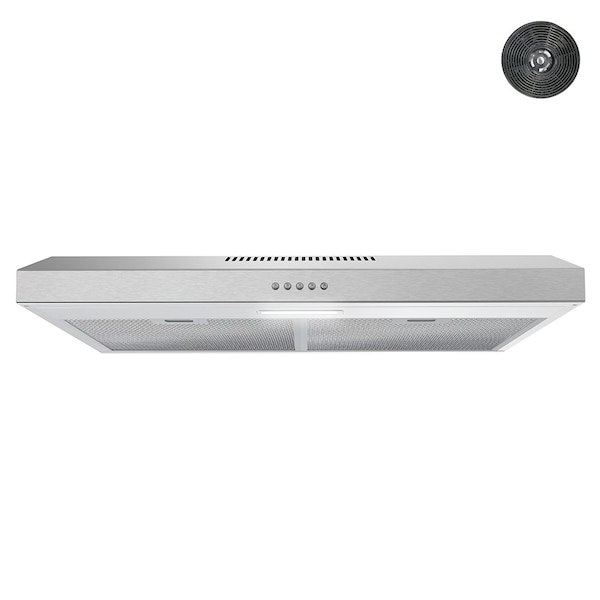 Streamline 30 in. Bergamo Ductless Undermount 80 CFM Range Hood in Brushed Stainless Steel - T-3205-1-DL
