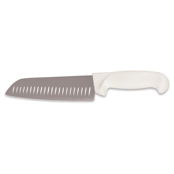Crestware Santoku Knife, Straight, 7 in. L, White - KN61