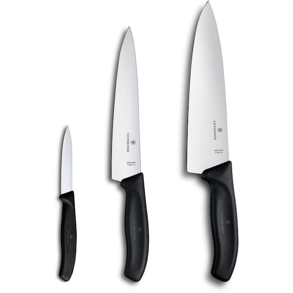 Swiss Army Brands 2024 Victorinox 6.7000.3Us1 Kitchen Swiss Classic Sets 3-Piece Chef'S Set Black Packaged - VIC-6.8063.20-X1