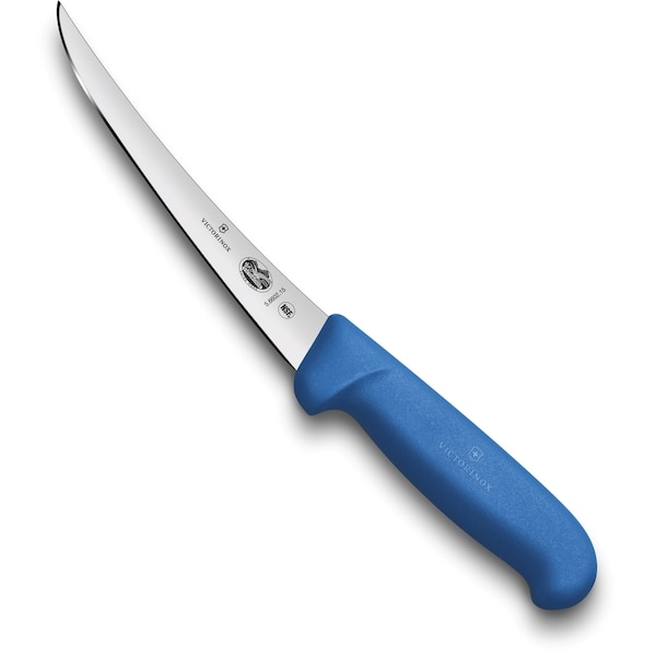 Swiss Army Brands Victorinox 40450 Kitchen Fibrox Pro - Haccp Blue Boning - Curved, 6In Semi-Stiff Blade - VIC-5.6602.15