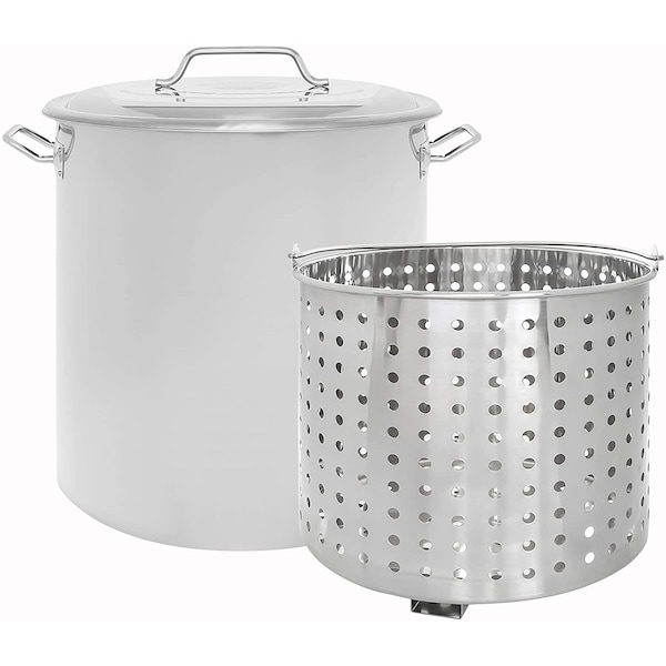 Concord Stainless Steel Stock Pot w/Steamer Basket, 40 Quart - S40-BAK
