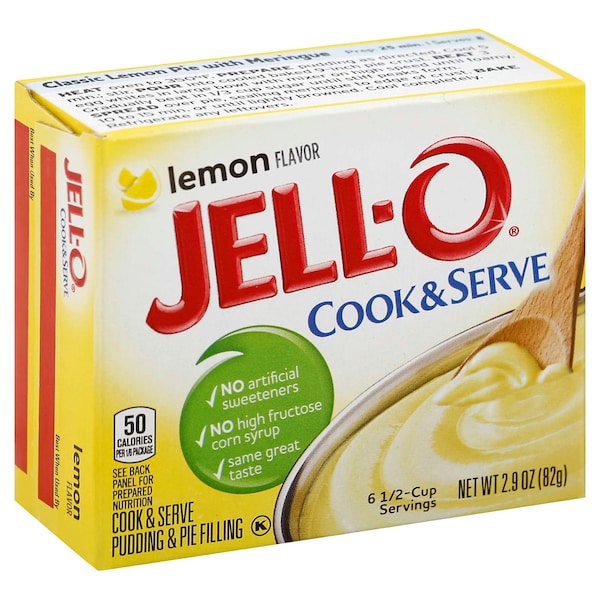Gelatina Jell-O Cocina y Sirve, Relleno de Budín y Pay de Limón 2.9 oz., Paquete de 24 - 10043000206550