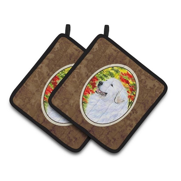 Carolines Treasures Great Pyrenees Pair of Pot Holders, 7.5 x 3 x 7.5 in. - SS8235PTHD