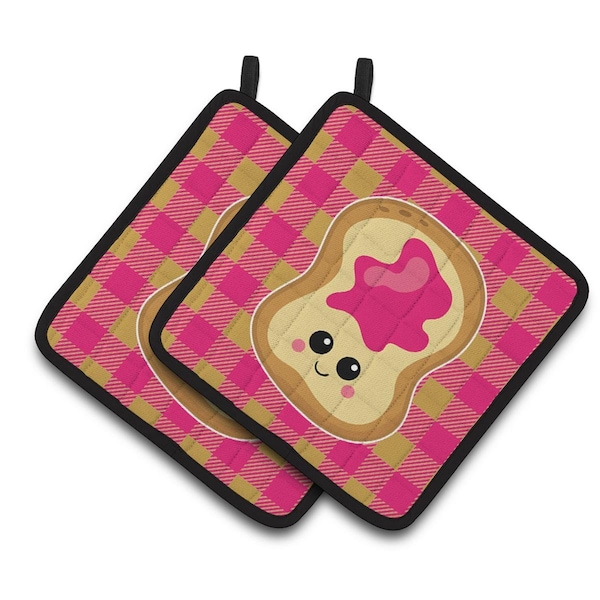 Carolines Treasures Jelly Toast Pair of Pot Holders - BB6844PTHD