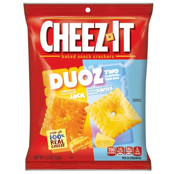 Cheez-It Cheez-It Du oz. Galleta de Queso Cheddar y Baby Swiss 4.3 oz., Paquete de 6 - 2410092816