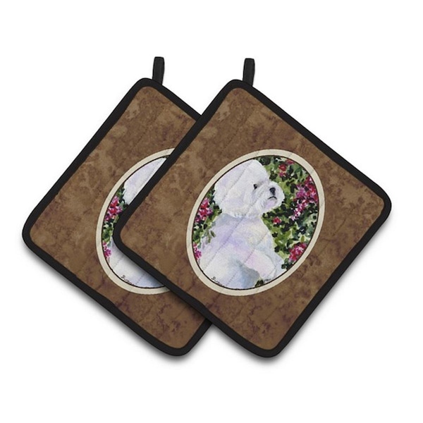 Carolines Treasures Bichon Frise Pair of Pot Holders, 7.5 x 3 x 7.5 in. - SS8917PTHD