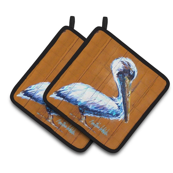 Carolines Treasures Pelican Hangin In Pair of Pot Holders - MW1330PTHD