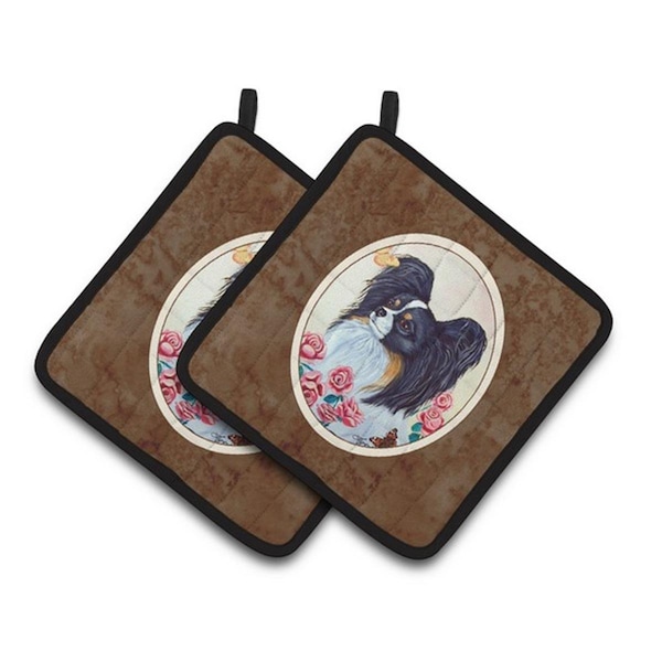 Carolines Treasures Papillon Pair of Pot Holders, 7.5 x 3 x 7.5 in. - 7236PTHD