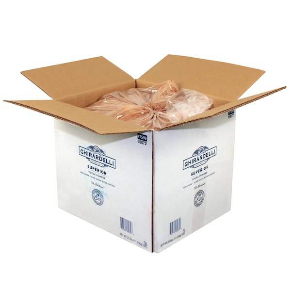 Ghirardelli Ghirardelli Superior 10/12% Cocoa Powder 25lbs - 69072 = Ghirardelli Polvo de cacao superior Ghirardelli 10/12% 25 libras - 69072