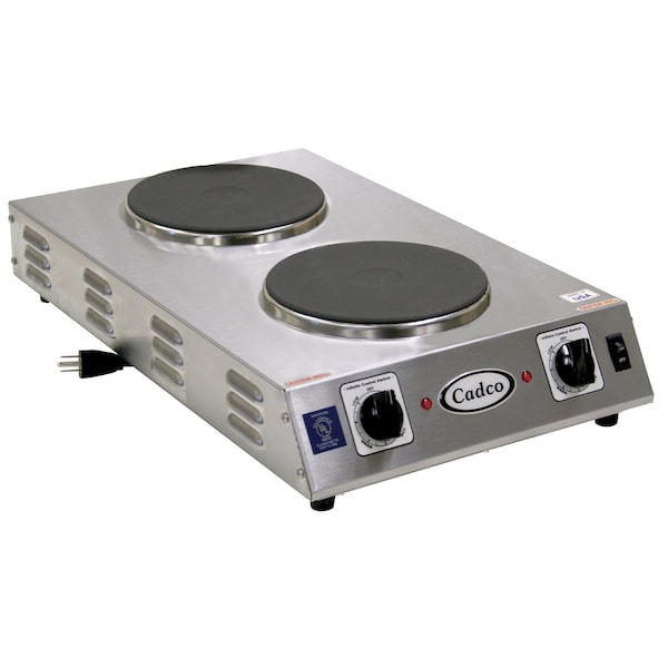 Cadco Double Cast Iron Hot Plate, (2) 7-1/2" cast iron burners - CDR-2C