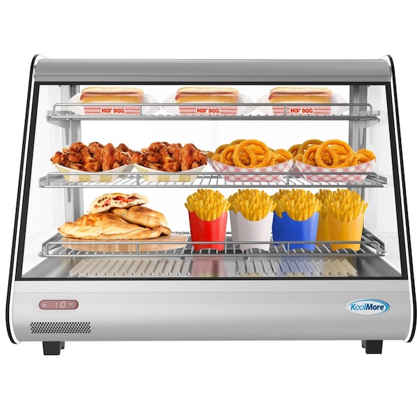 Koolmore 34" Stainless Steel Commercial Countertop Food Warmer Display Case with LED Lighting - 5.6. cu ft - HDC-5C