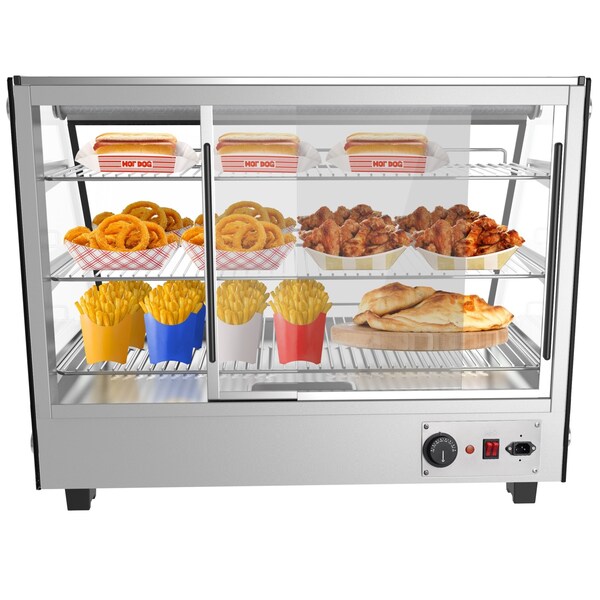 Koolmore 34" Stainless Steel Commercial Countertop Food Warmer Display Case with LED Lighting - 5.6. cu ft - HDC-5C