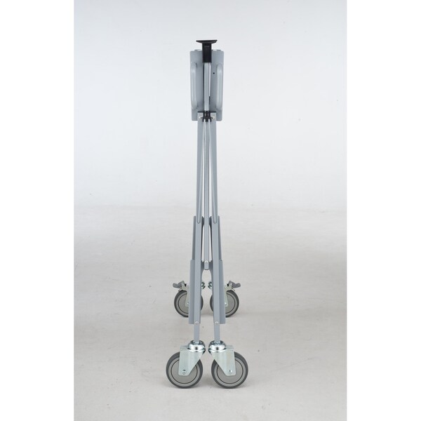 Master Grade Folding Carts, 2-shelf grey, 550 lb Cap, SwvlCstr 5"X1.5" W/ 2 brakes - BC-3010H
