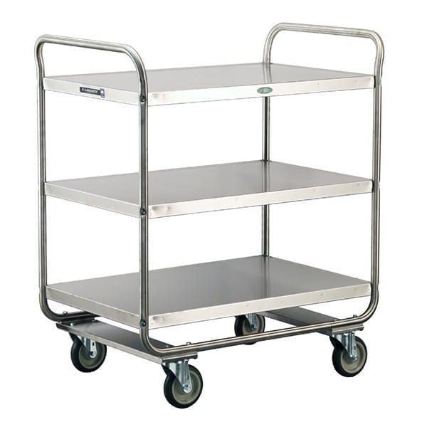 Lakeside Stainles Steel Tubular Frame 3 Shelf Cart; 500 lb Capacity, 21"x33" - 244