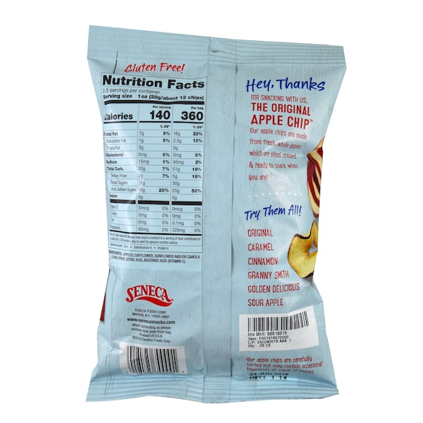 Chips Seneca Apple Original Rojos 2.5 oz., paquete de 12 - F001819590000