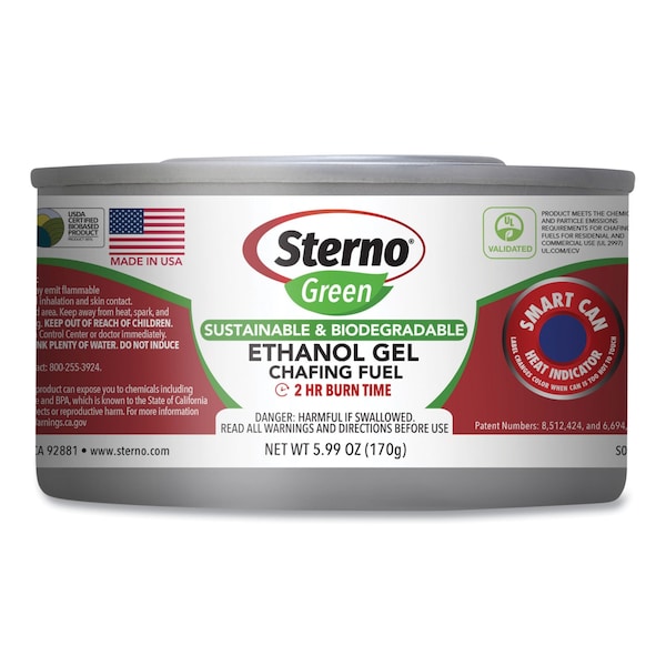Sterno Ethanol Gel Chafing Fuel Can, 182.4g, PK72 - 20612