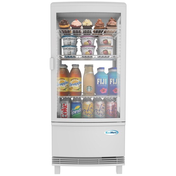 Koolmore Countertop Display Refrigerator - Commercial Beverage Cooler with LED lighting - 3 cu. ft Capacity - CDCU-3C-WH