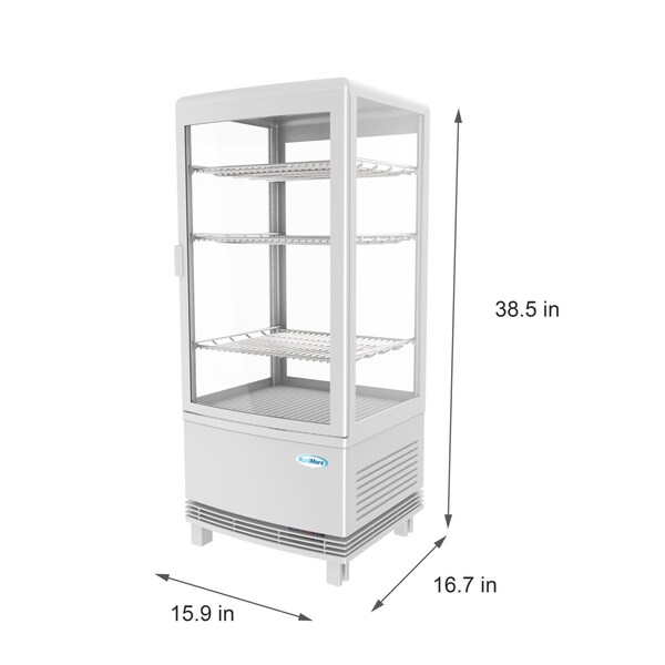 Koolmore Countertop Display Refrigerator - Commercial Beverage Cooler with LED lighting - 3 cu. ft Capacity - CDCU-3C-WH